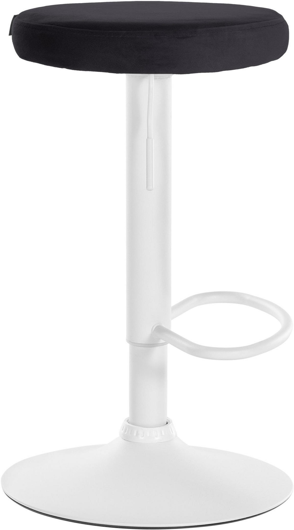 BARHOCKER Samt schwarz - Schwarz/Weiß, Textil/Metall (38.5/60/38.5cm) - CLP