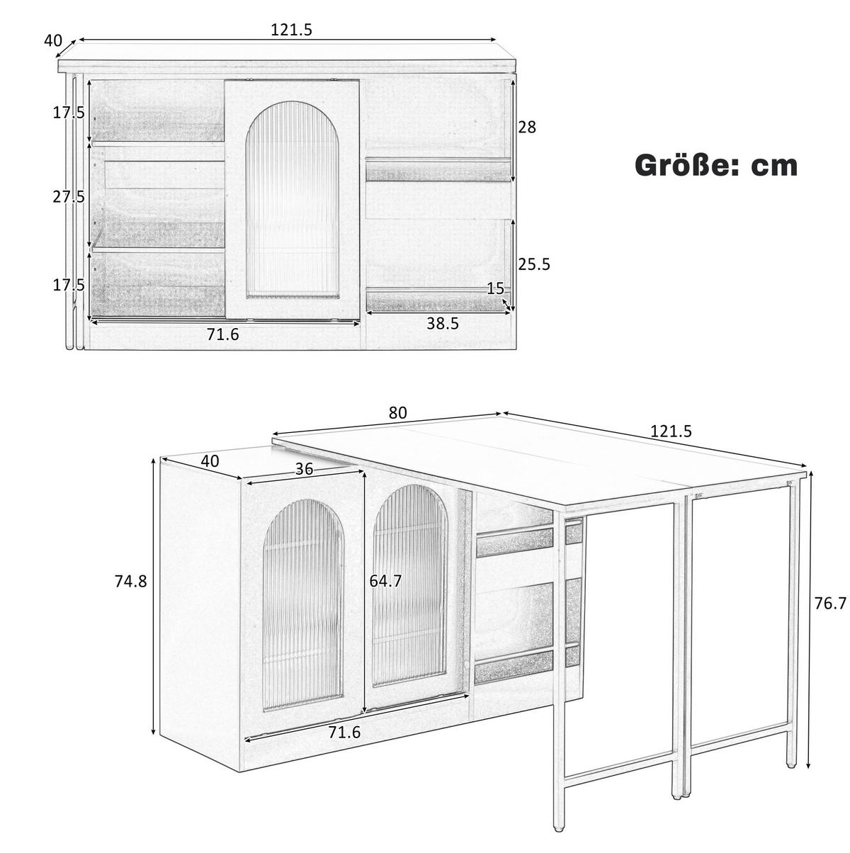 BAROVÝ stůl 121,5/40/76,7 cm s otočnou deskou 360° a úložným prostorem z MDF, Černá - černá, kompozitní dřevo (121.5/40/76.7cm) - Redom