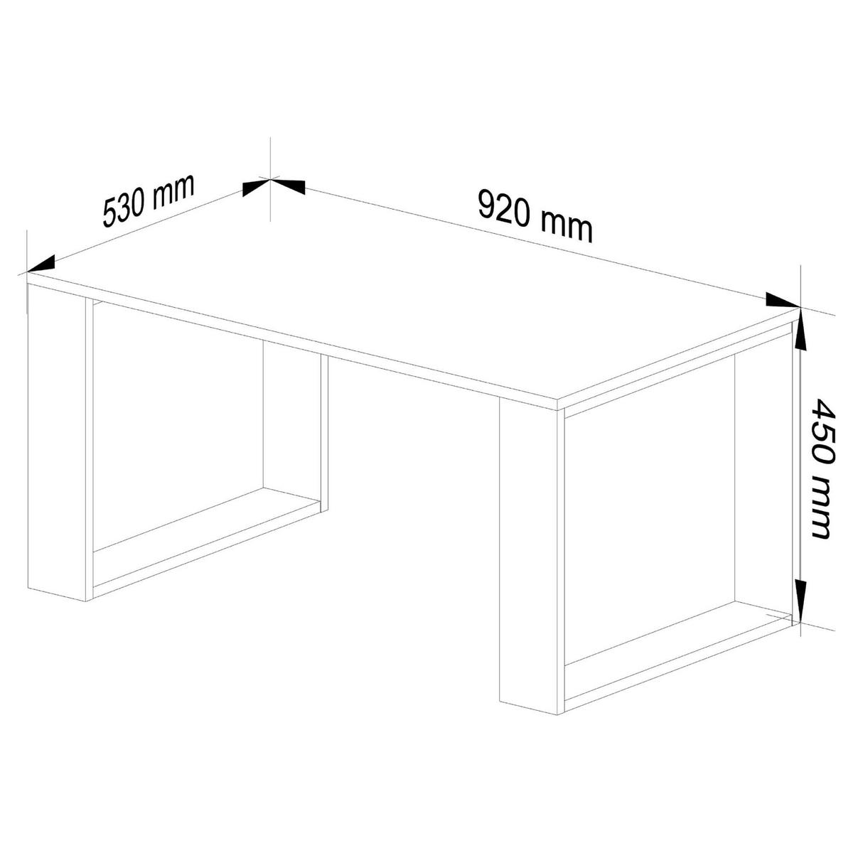 COUCHTISCH NOX, Craft-Schwarz, 92x53x45 cm - Schwarz/Nickelfarben, Holz (53/92/45cm) - Milordbikes