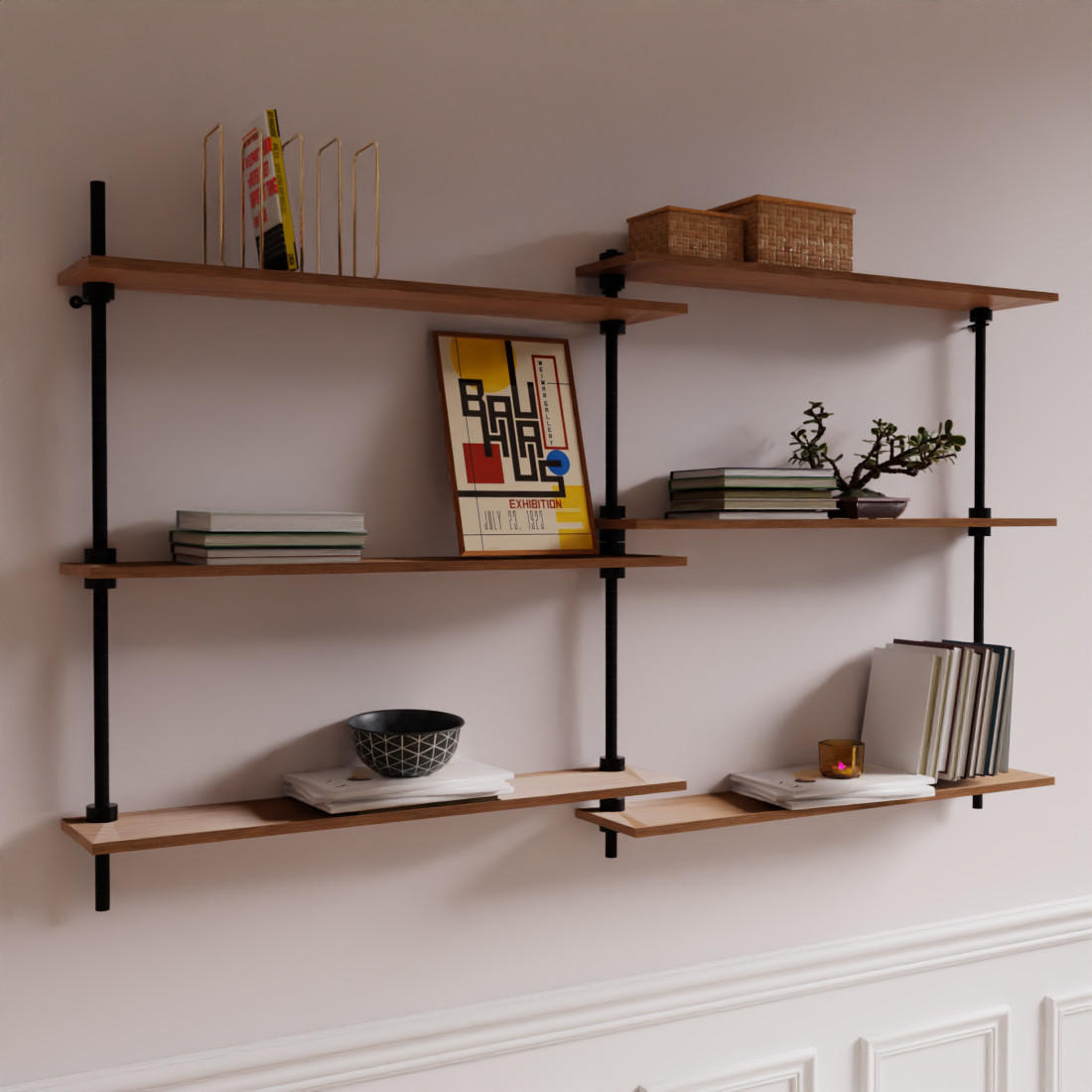 Thumbnail - AR Shelving Regalsystem, Eiche San Remo, Metall, 160x92.5x17.5 cm, Freizeit, Heimwerken, Werkstatt