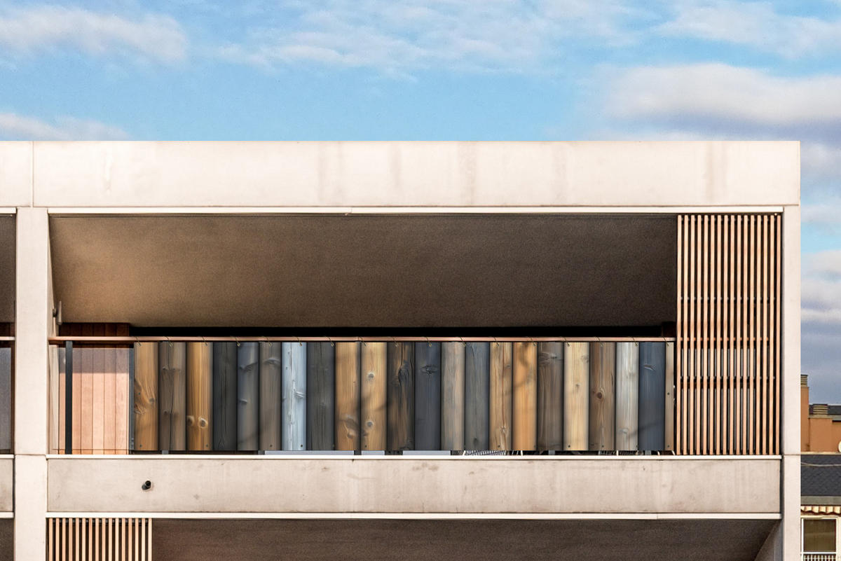 BALKON-SICHTSCHUTZ Holz - Dielen - Gemischt - Teakfarben, Kunststoff (500/110cm) - MuchoWow