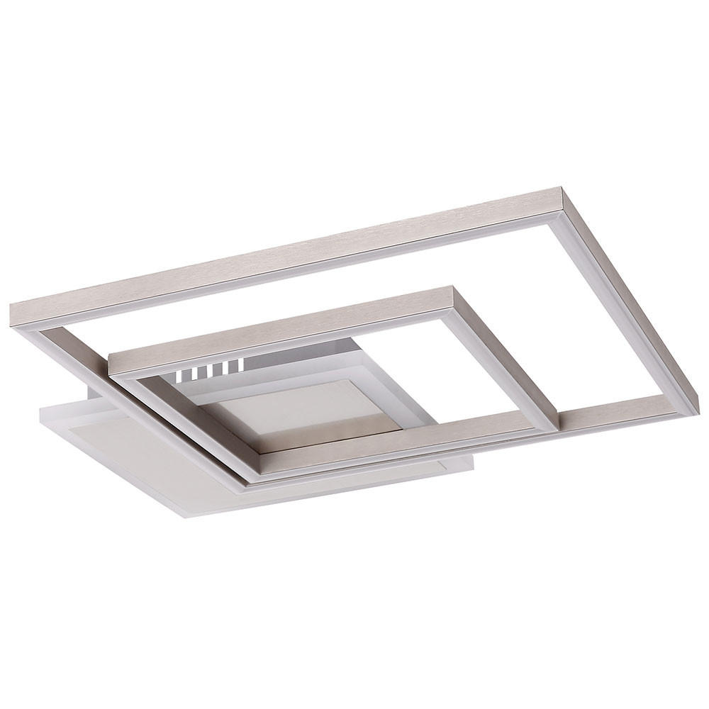 LED DECKENLEUCHTE MUNNI Silber Nickel-matt - Silberfarben, Metall (37/37/5.5cm) - Globo Lighting