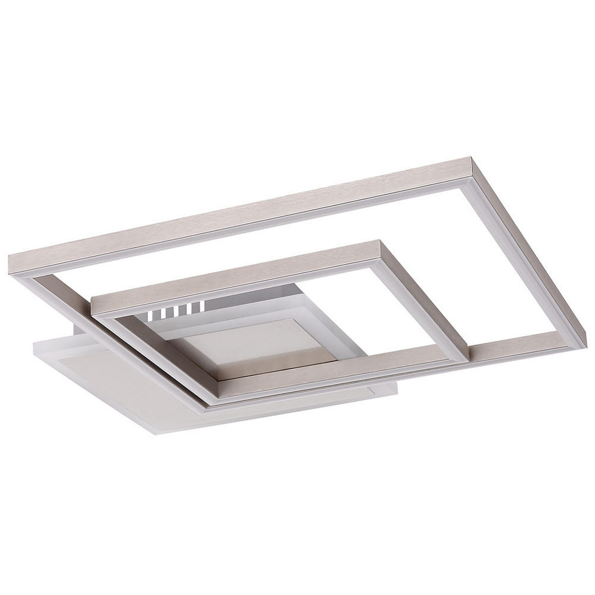 LED DECKENLEUCHTE MUNNI Silber Nickel-matt - Silberfarben, Metall (37/37/5.5cm) - Globo Lighting