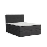 BOXBETT DARO 120/200 in Velour/Cord Antharzit - Anthrazit, Holz/Holzwerkstoff (120/200cm) - Deine Möbel 24