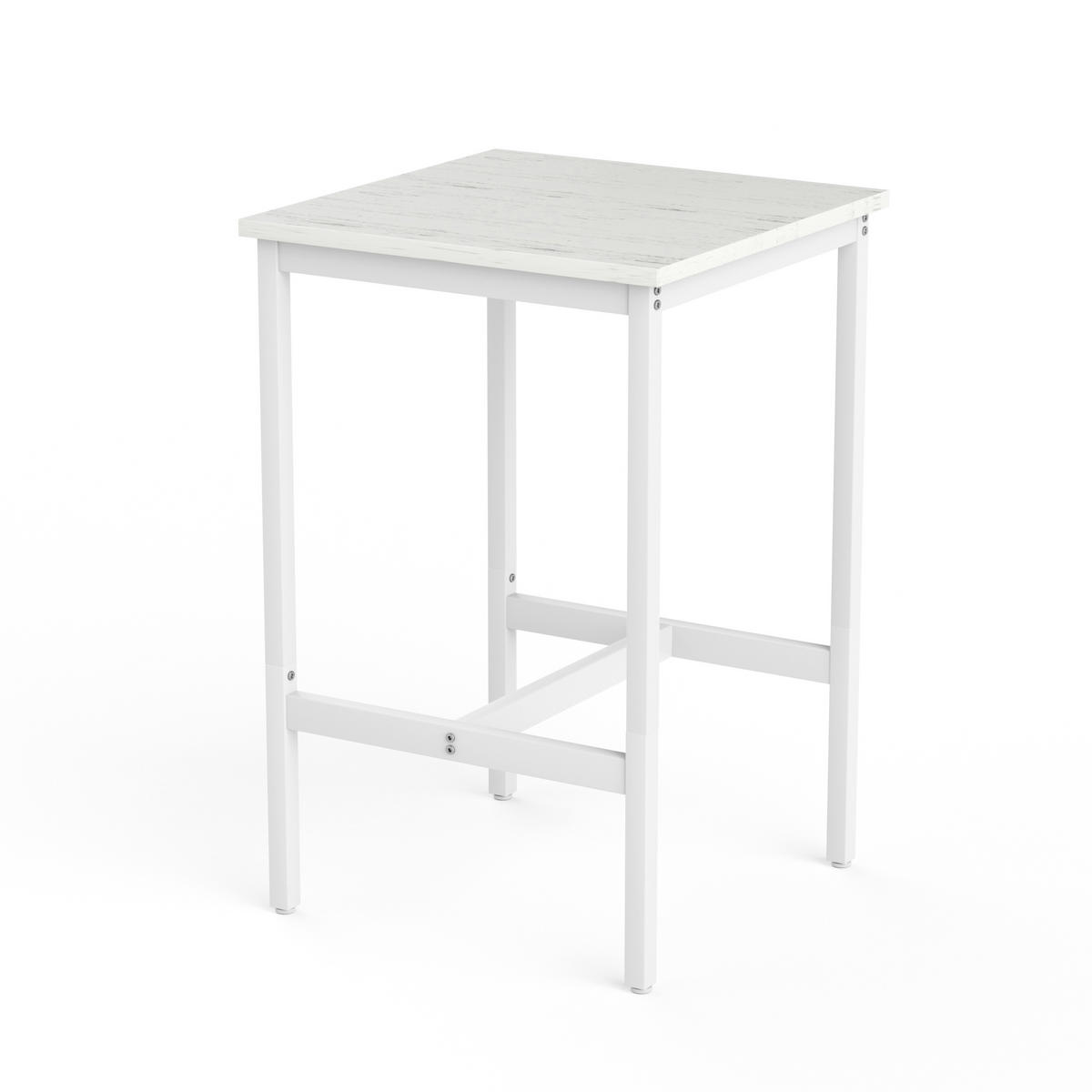 BARTISCH-SET DE-39323 2-teilig mit Rückenlehnen Weiß - Weiß, Holzwerkstoff (60/92/60cm) - ComfortXL
