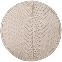 TEPPICH Outdoor, Fußbodenheizung-geeignet, mit Blattmotiv, aus Polypropylen, ENGADIN in Beige, Ø 120 cm - Beige, Textil (120/120cm) - KADIMA DESIGN
