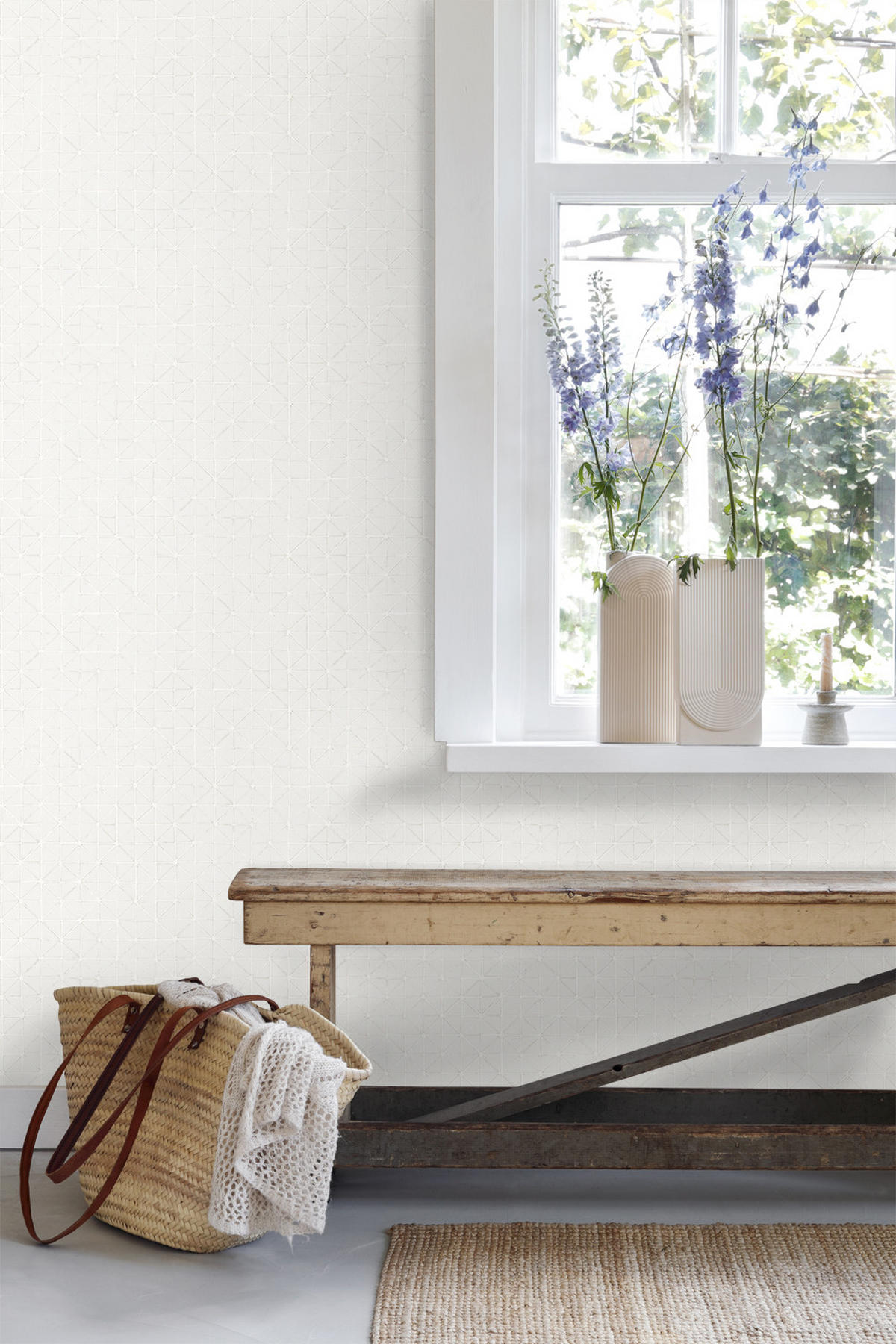 TAPETE geometrische Formen 53 cm x 10.05 m - Grau, Papier (53/1000cm) - ESTAhome