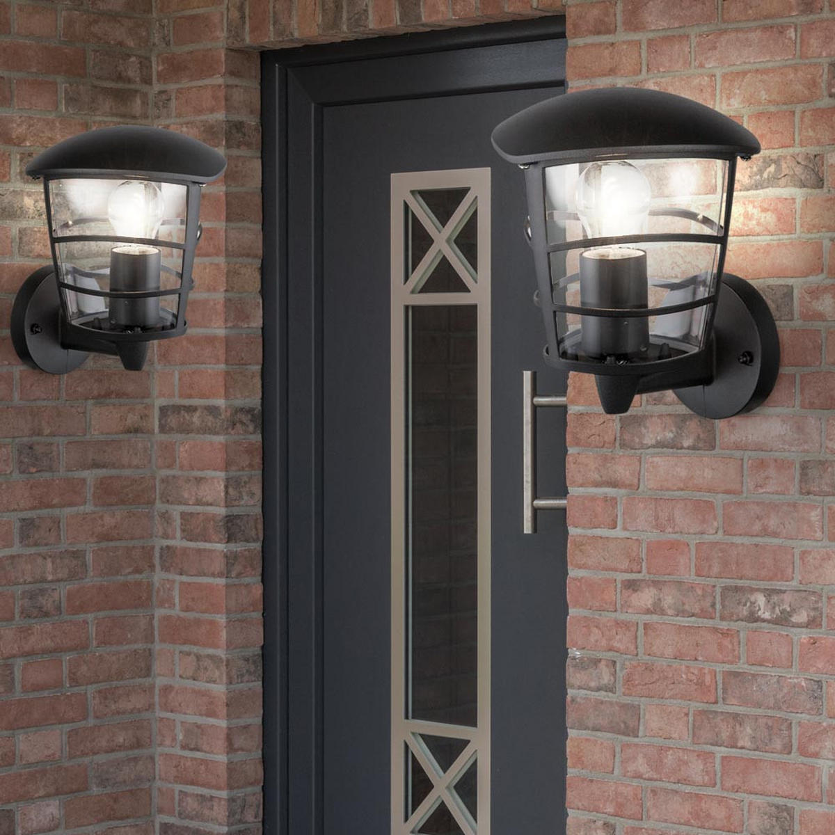 LED WANDLAMPE Aluminium Schwarz - Schwarz, Metall (19.5/16.5/22.5cm) - Globo Lighting