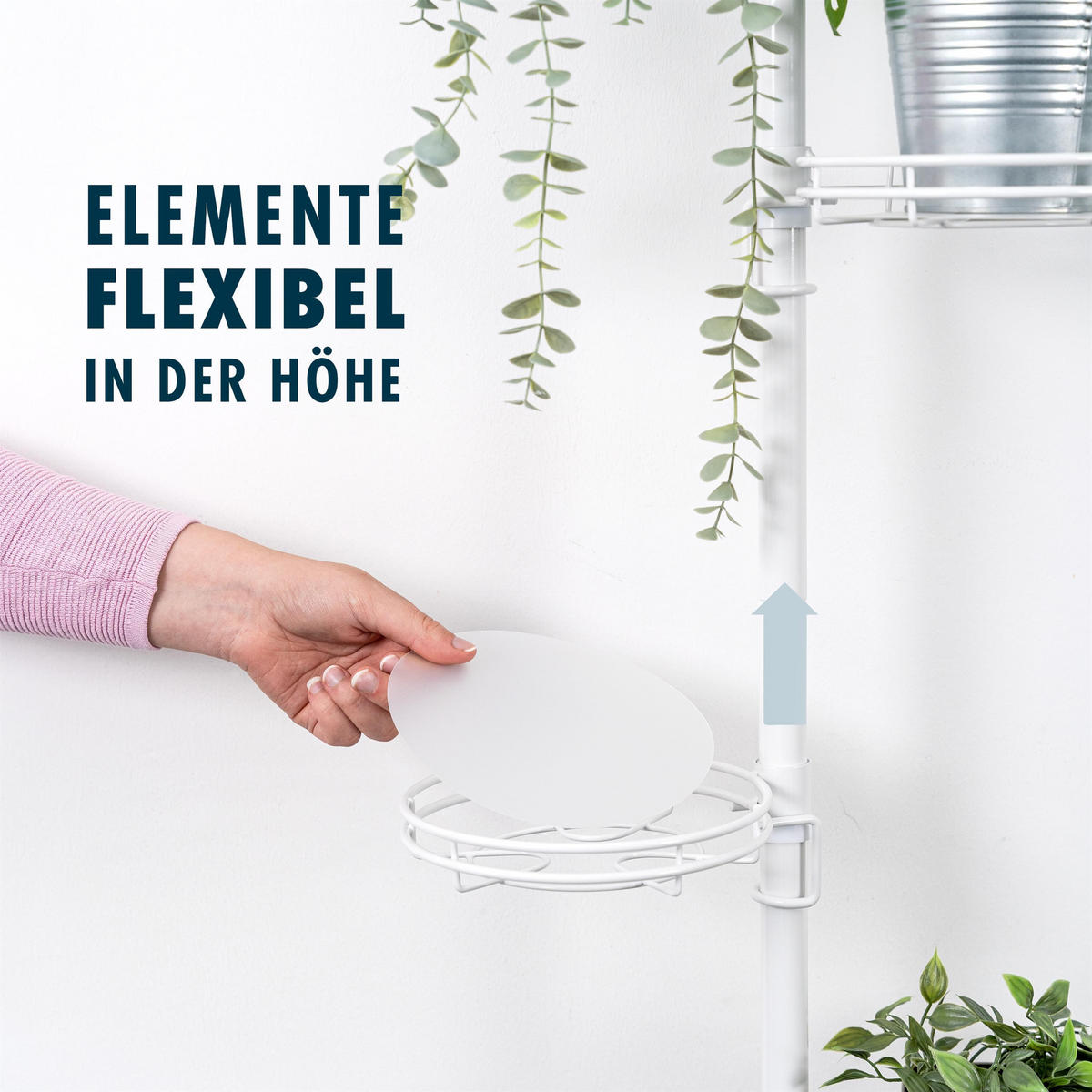 ZUSATZ-PFLANZENTELLER, weiß - Weiß, Metall (19/19/4.5cm) - bremermann