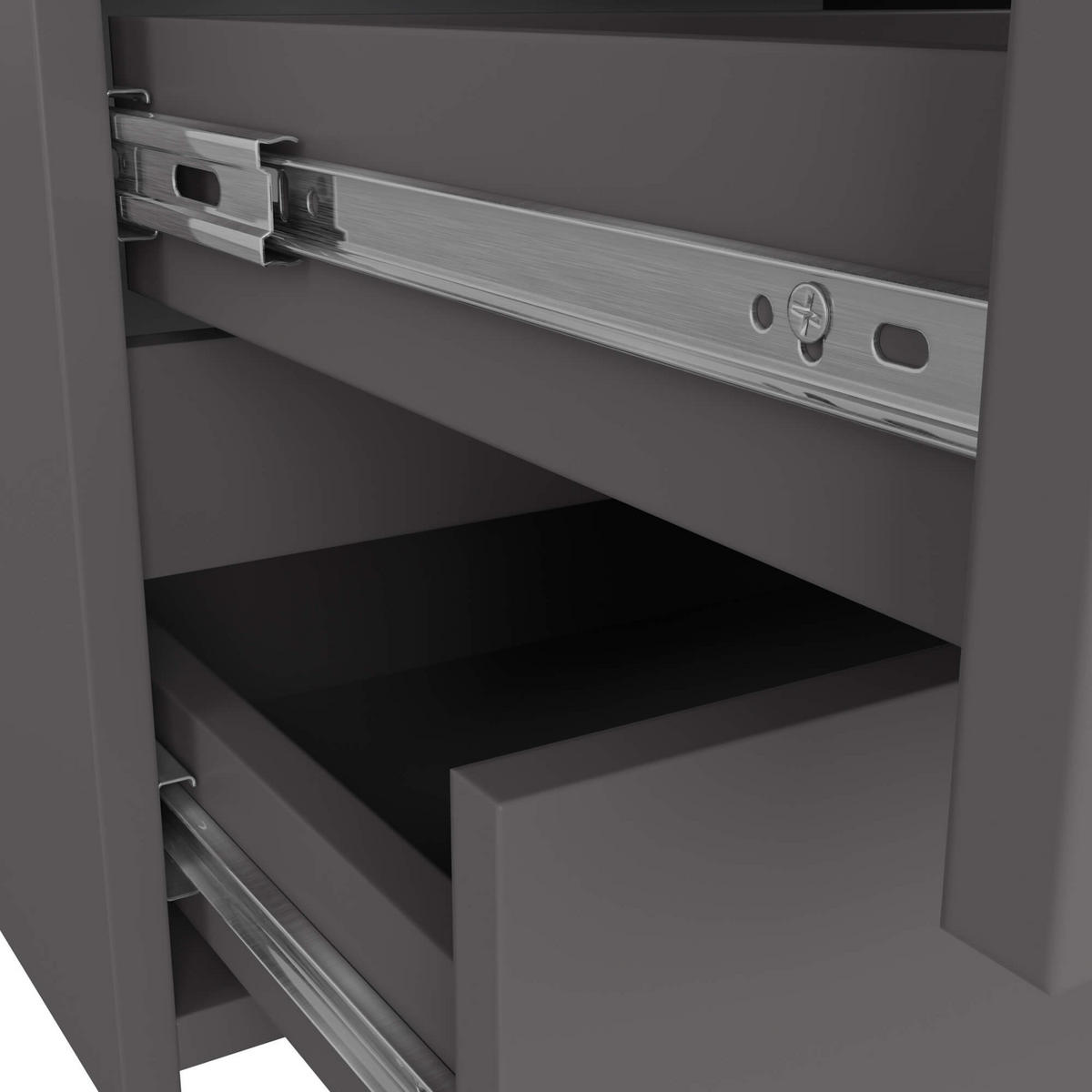 KOMMODE Graphit Grau 57/100/35 - Graphitfarben, Holzwerkstoff (100/57/35cm) - RAUMHIRSCH FURNITURE