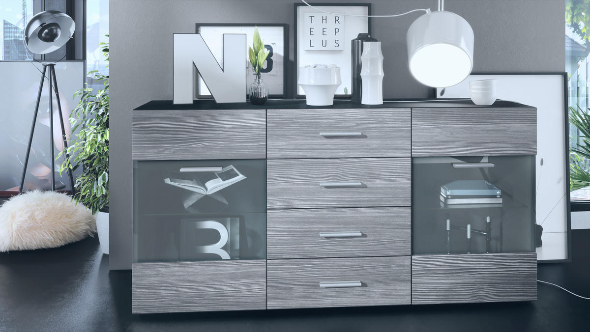 SIDEBOARD Carlos Avola-Anthrazit - Anthrazit, Holzwerkstoff (139/72/35cm) - Vladon