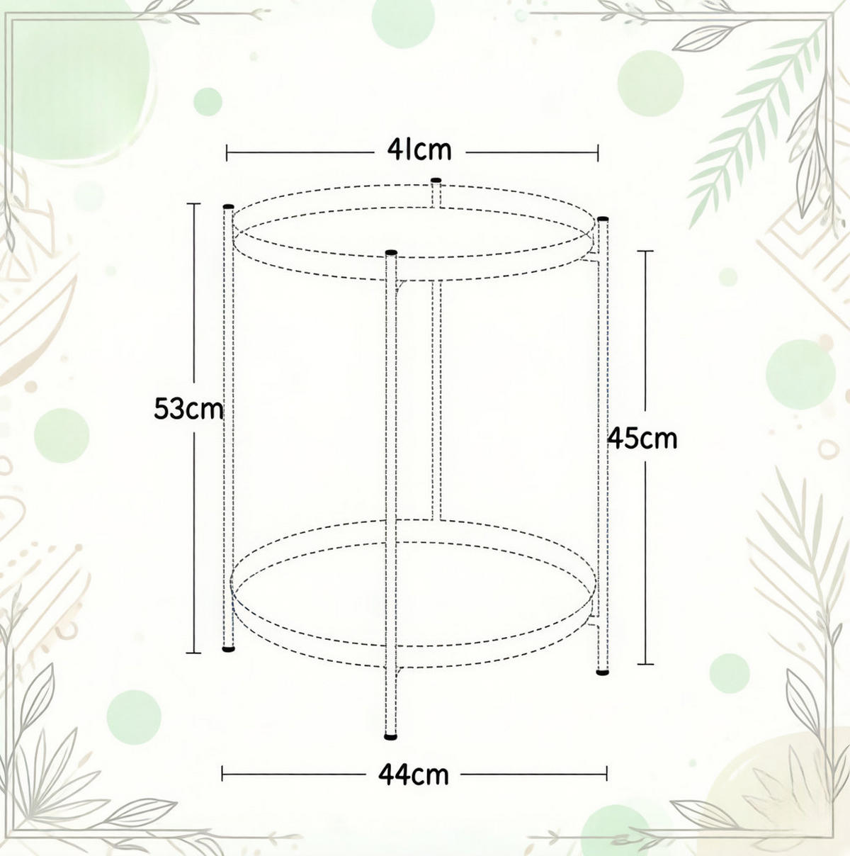 BEISTELLTISCH aus Metall 44x44x53 cm Cremeweiß mit 2 abnehmbaren Ablagen - Creme, Metall (44/44/53cm) - IVMEU