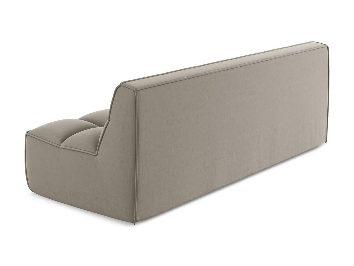 3-SITZER SOFA Samt Stoff Grau - Taupe/Schwarz, Kunststoff/Textil (210/75/93cm) - Makamii