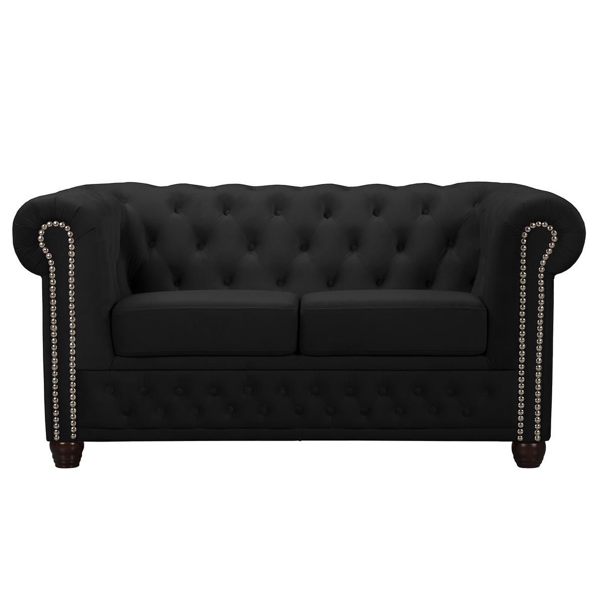 2-SITZER SOFA - Buchefarben/Schwarz, Buchenholz/Textil (148/72/86cm) - home24