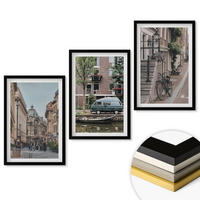 WANDBILDER 3er-Set - 40x60 cm Schwarzer Rahmen - Stadtansichten von Gebäuden - Schwarz, Kunststoff (40/60cm) - ArtPrintCave