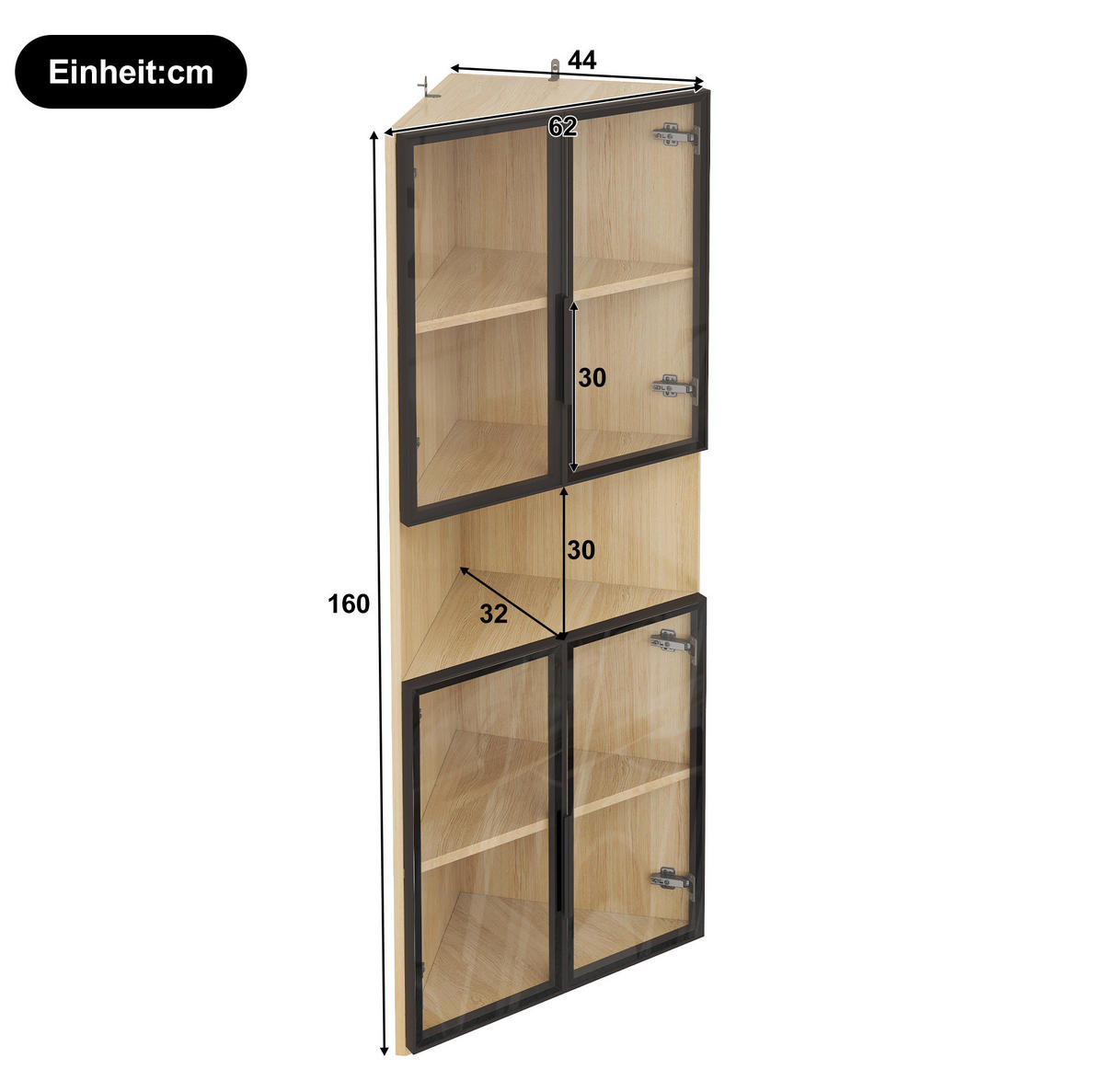 HIGHBOARD 62/160/32 cm Eichefarben aus MDF mit LED-Beleuchtung - Eichefarben, Holzwerkstoff (32/160/62cm) - OKMYHOME