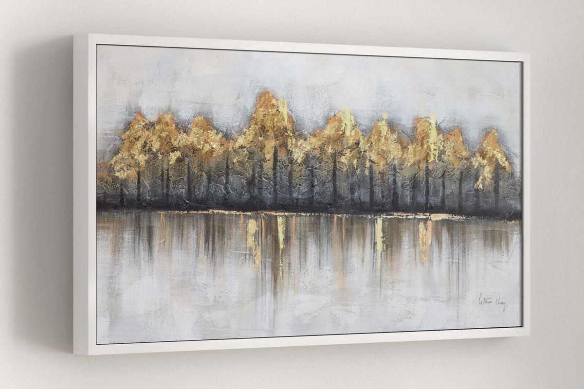 OLEJOMALBA 120/60 cm, Moře a pláž - hnědá, dřevo/textil (120/60cm) - KUNSTLOFT