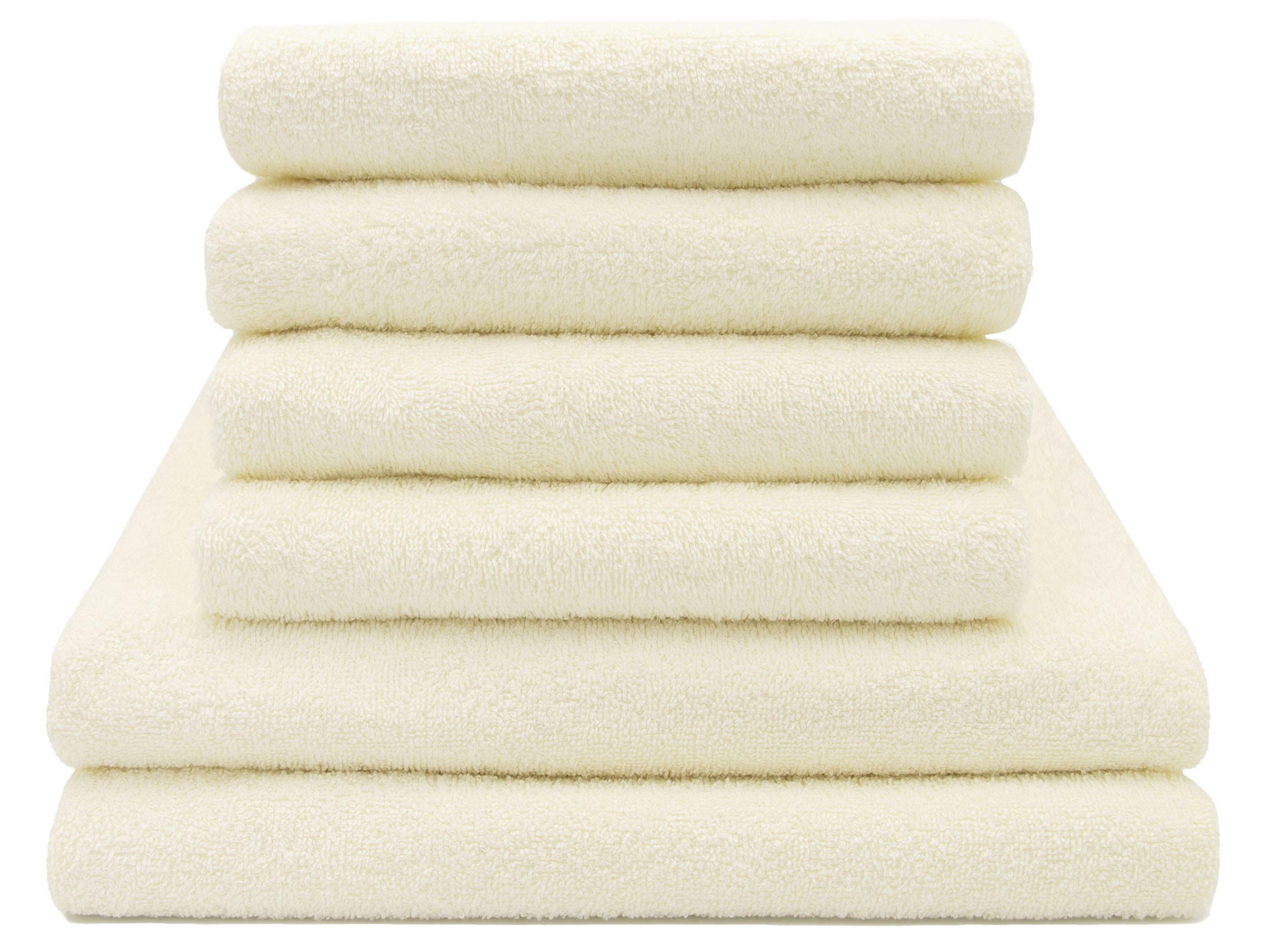 HANDTÜCHER SET, 6er-Set, 50x100 cm + 70x140 cm, 100% Baumwolle, Gelb - Creme, Textil (50/100cm) - Zollner