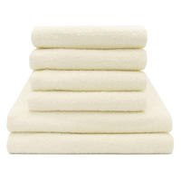 HANDTÜCHER SET, 6er-Set, 50x100 cm + 70x140 cm, 100% Baumwolle, Gelb - Creme, Textil (50/100cm) - Zollner