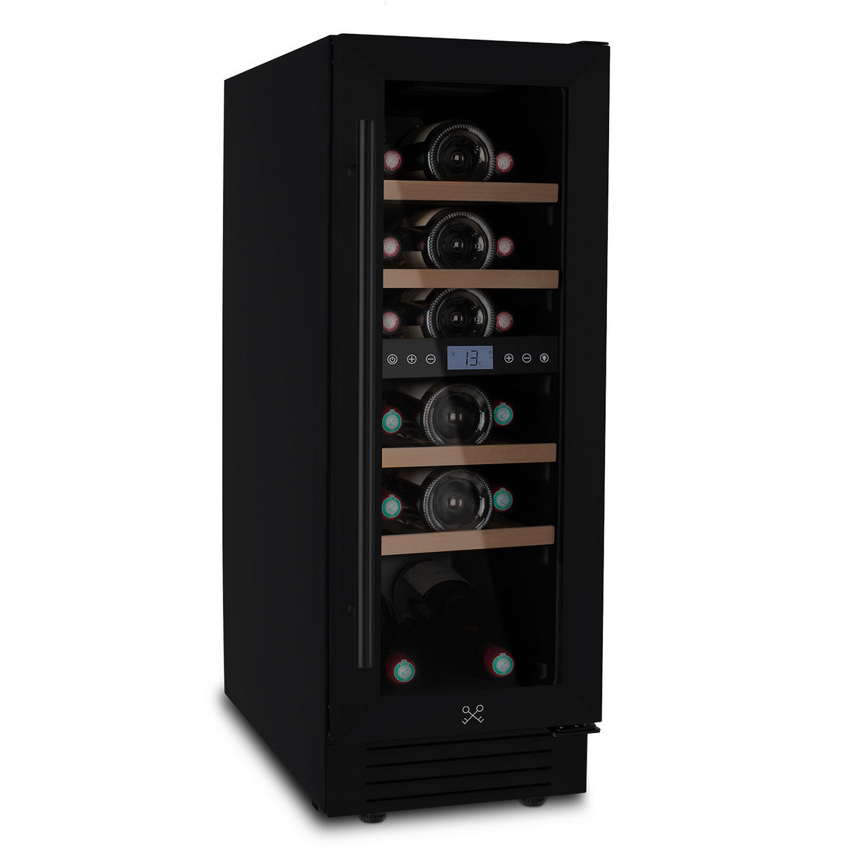 WEINKÜHLSCHRANK CAVCEDB17 Schwarz, für 17 Flaschen, 2 Temperaturzonen, Anti-UV, LED, 53L - Schwarz, Metall (29.5/83/57.5cm) - Les Petits Champs