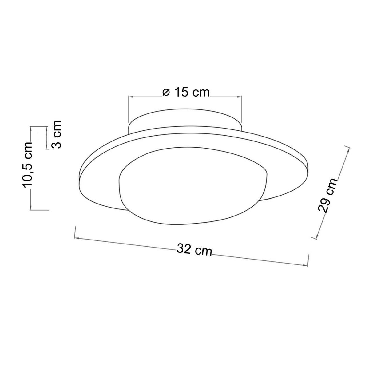 DECKENLEUCHTE Nyméria, Beige, weiß und Messing, 32cm - Beige, Metall (32/29/32cm) - KOSILUM