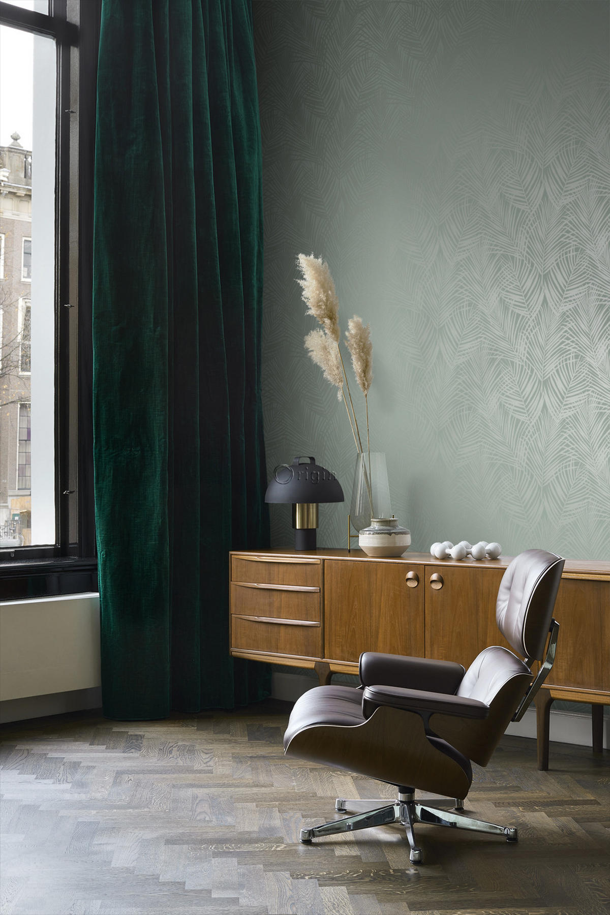 TAPETE Palmenblätter 53 cm x 10.05 m - Grün, Papier (53/1000cm) - Origin Wallcoverings