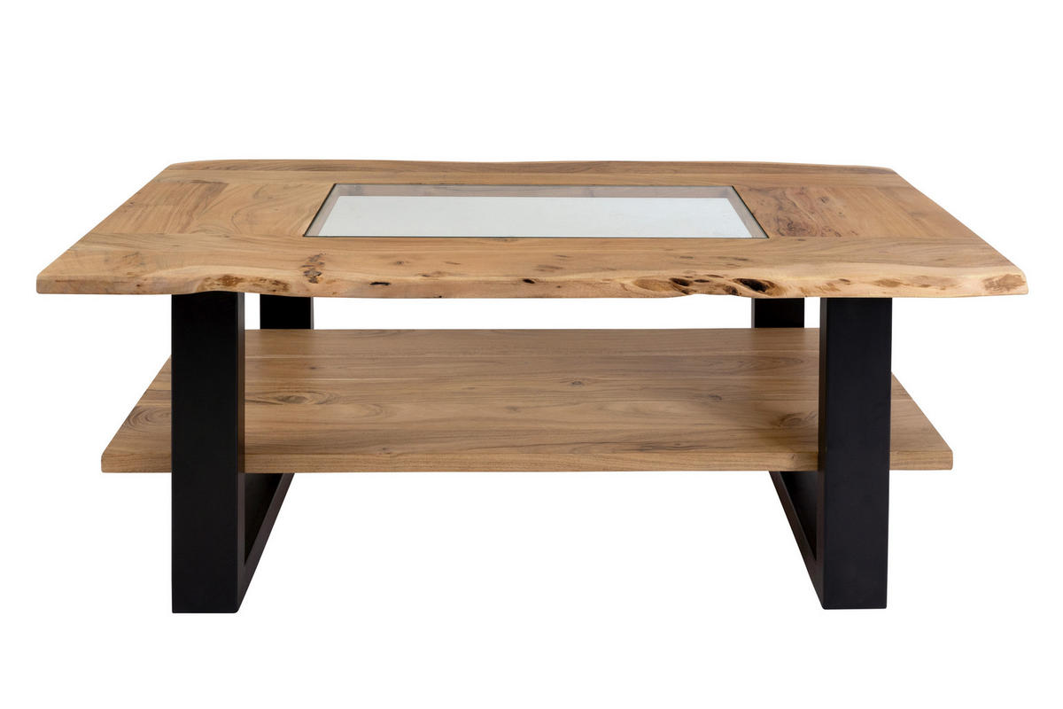 COUCHTISCH PATRICK - Transparent/Beige, Holz/Metall (65/115/46cm) - SAM
