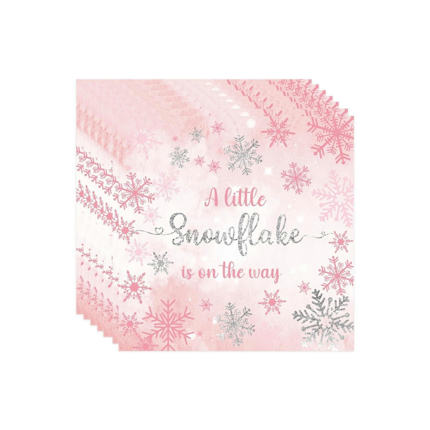 SERVIETTEN 20 Stück Set Schneeflocken Rosa 33 x 33 cm - Rosa, Papier (33/33cm)