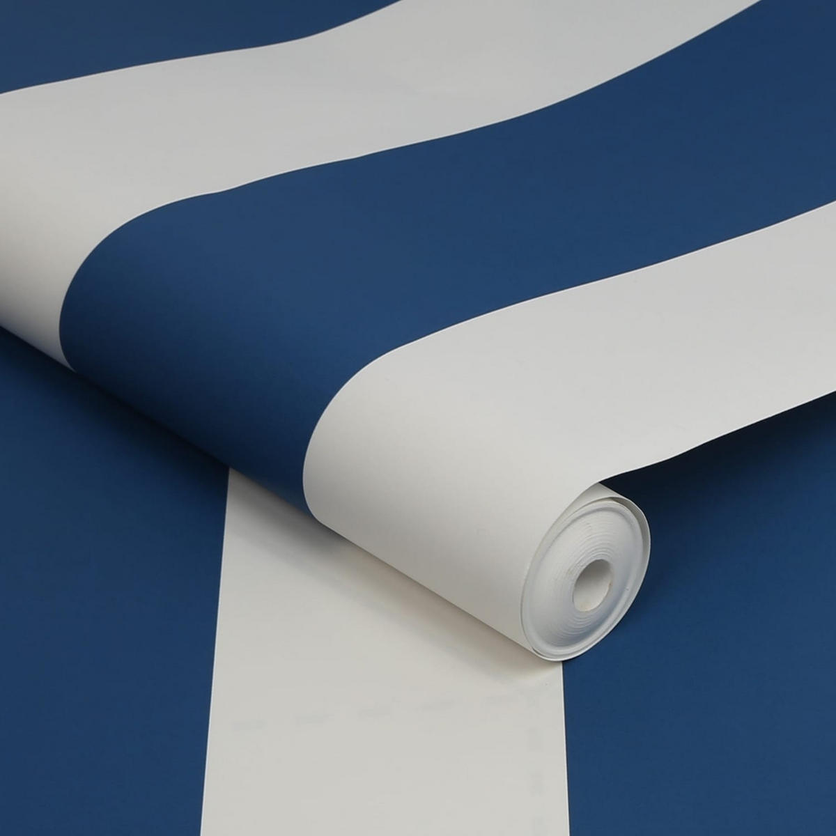 VLIESTAPETE - Streifenglanz Küstenblau - Blau, Papier/Kunststoff (52/1000cm) - Joules