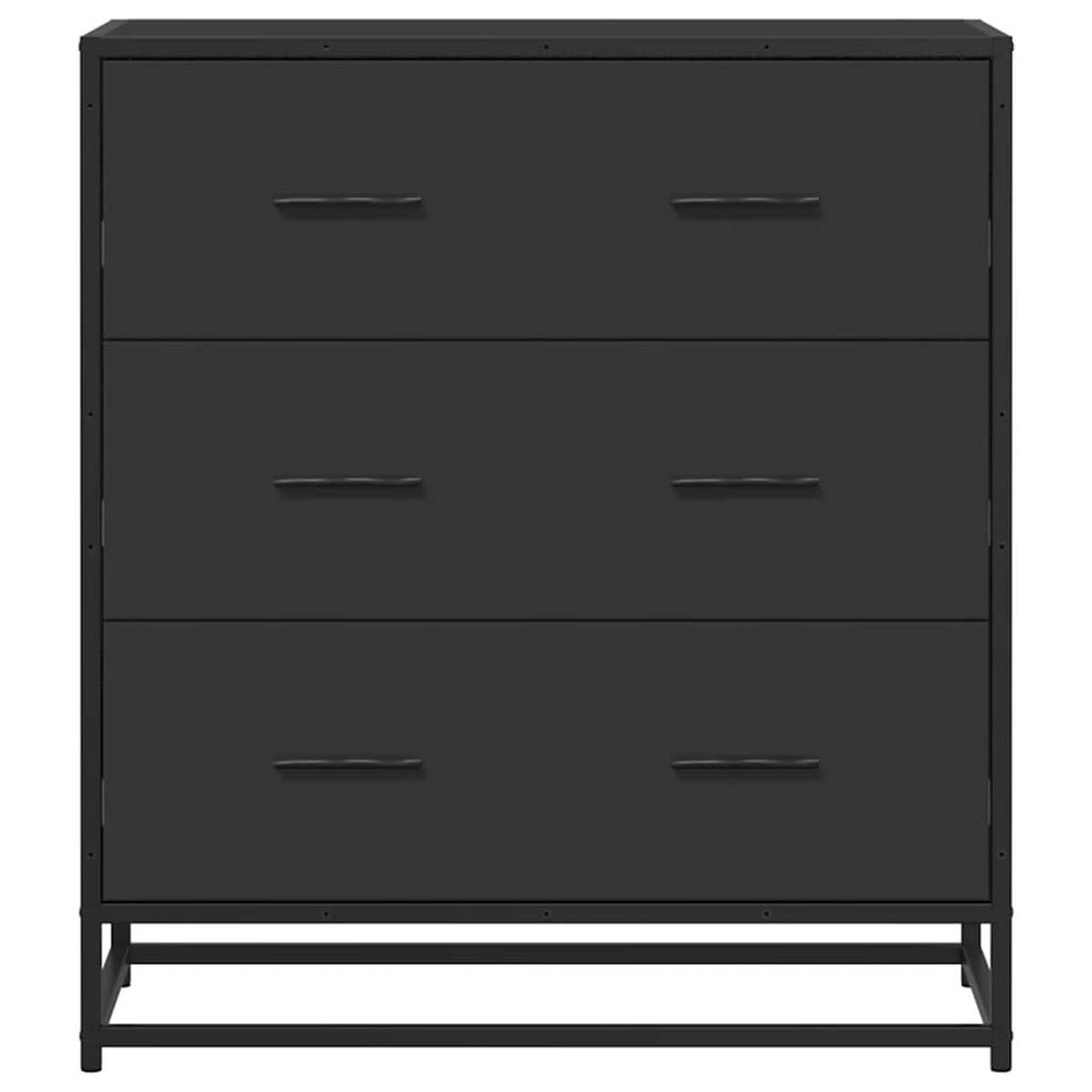 KOMMODE Sopi für Wohnzimmer Schwarz 68x35x76 cm - Schwarz, Holz (68/76/35cm) - DELUKE