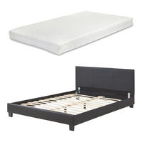 POLSTERBETT Albacete mit Matratze - Schwarz, Textil (140/200cm) - Corium