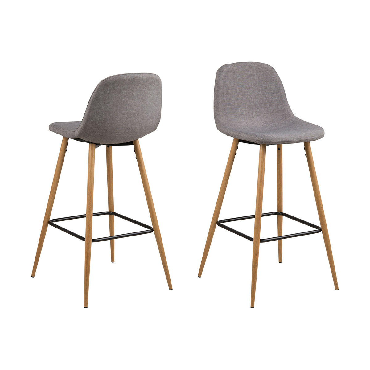 BARHOCKER 2er-Set hellgrau - Grau, Holzwerkstoff (47/101/51cm) - ebuy24