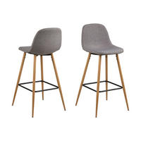 BARHOCKER 2er-Set hellgrau - Grau, Holzwerkstoff (47/101/51cm) - ebuy24
