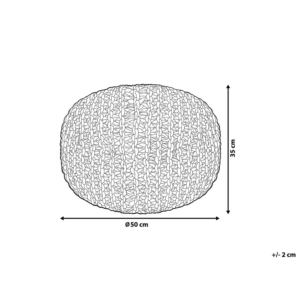 POUF Conrad 50/50/35 cm - Beige, Naturmaterialen/Textil (50/35/50cm) - Beliani