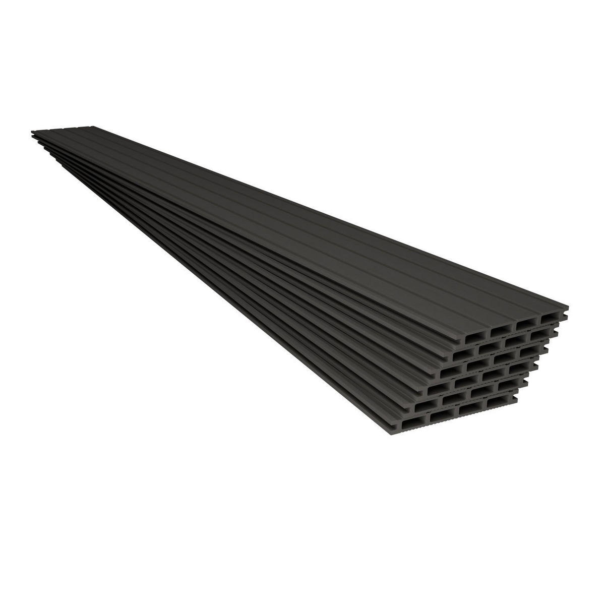 TERRASSENDIELEN WPC Grau 10 m² - Grau, Kunststoff (220/14.6/2.5cm) - Juskys