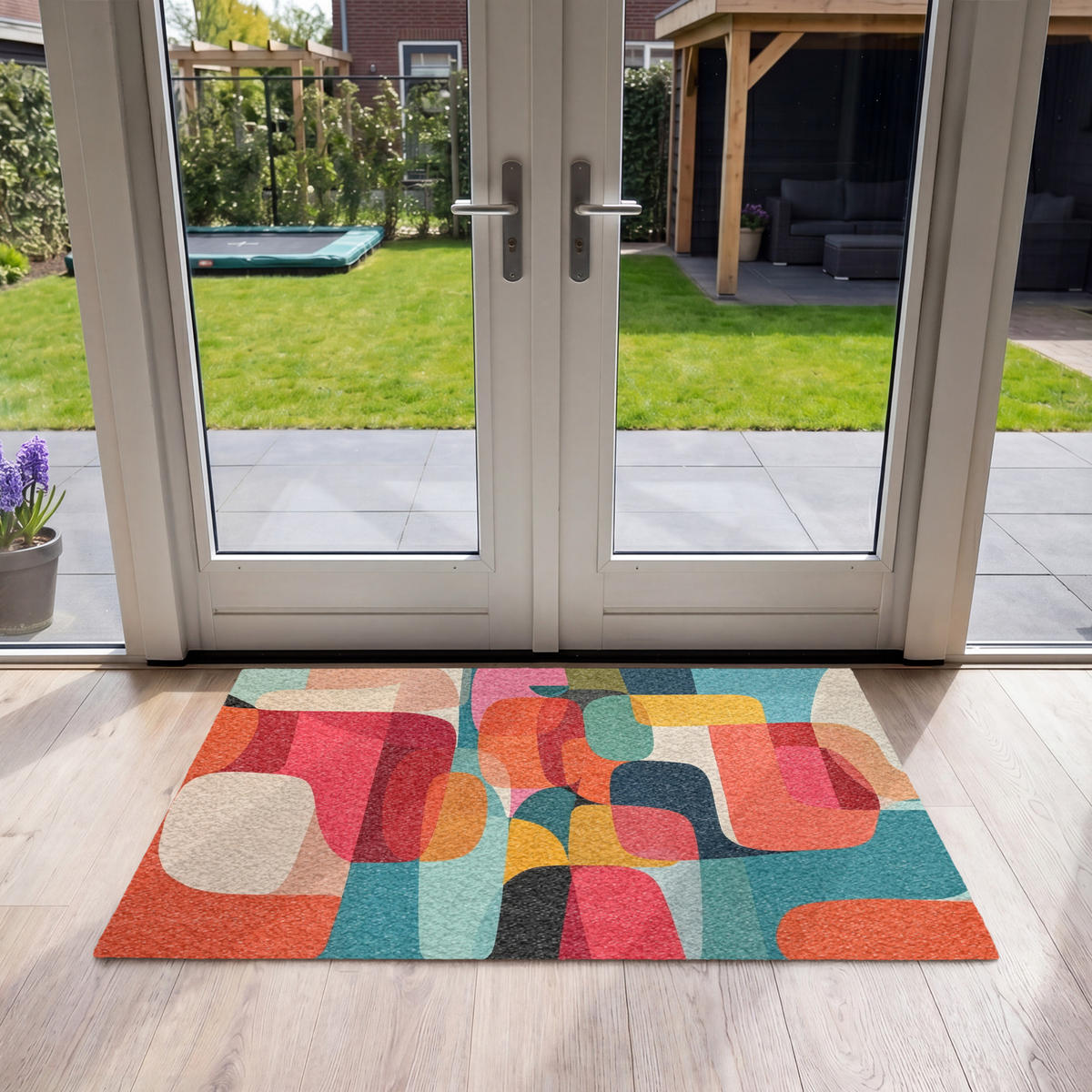 ROHOŽKA Tvary - barevné - abstraktní - letadla 120x80 cm - různobarevná, textil/umělá hmota (120/0.4cm) - MuchoWow