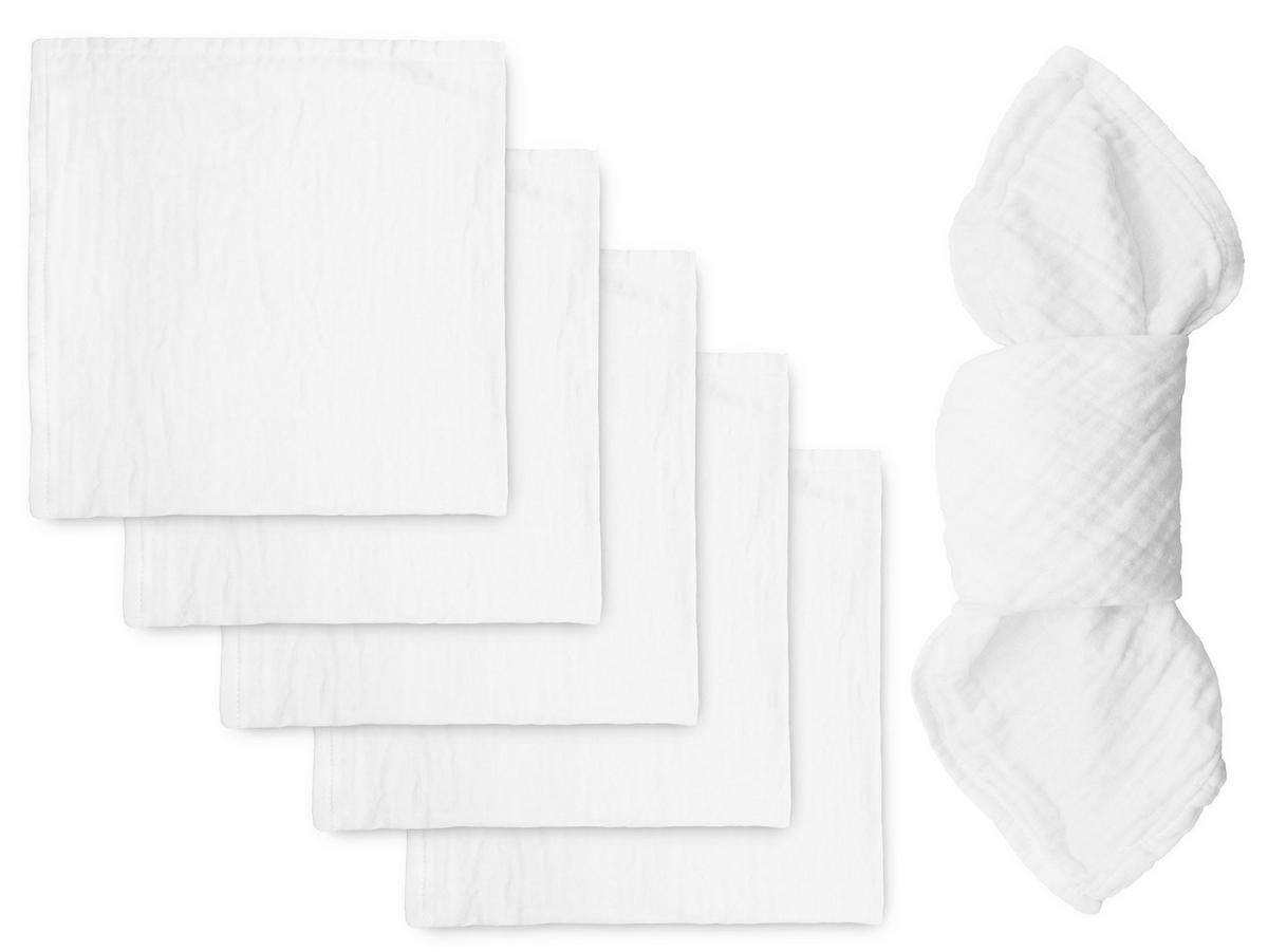 STOFFSERVIETTEN, 6er-Set, 50x50 cm, 100% Baumwolle, Weiß - Weiß, Textil (50/50cm) - Zollner