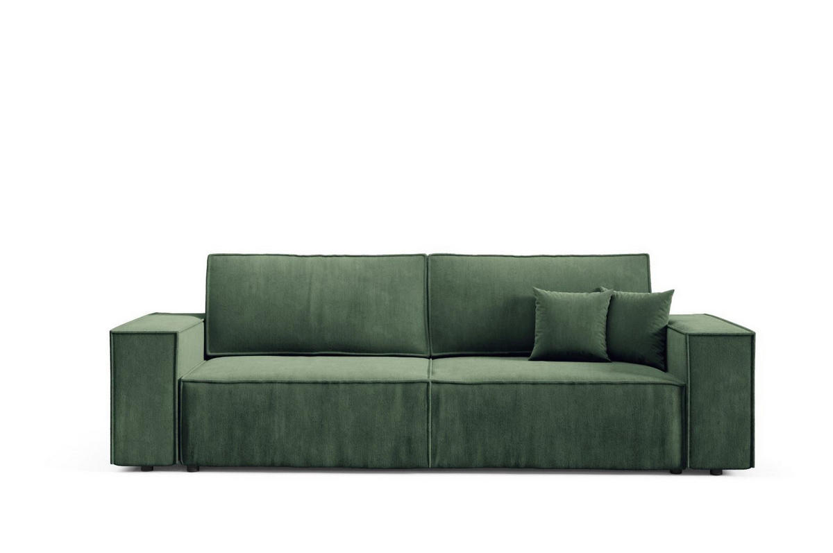 SCHLAFSOFA mit Bettkasten Grün - Grün, Textil (255/88/102cm) - Furnisell