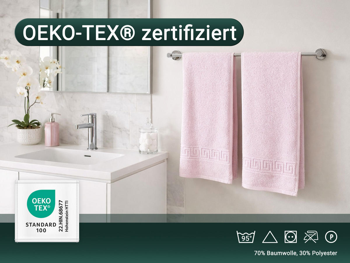 HANDTÜCHER, 10er-Set, 50x100 cm, 70% Baumwolle, 30% Polyester, Rosa - Rosa, Textil (50/100cm) - Zollner