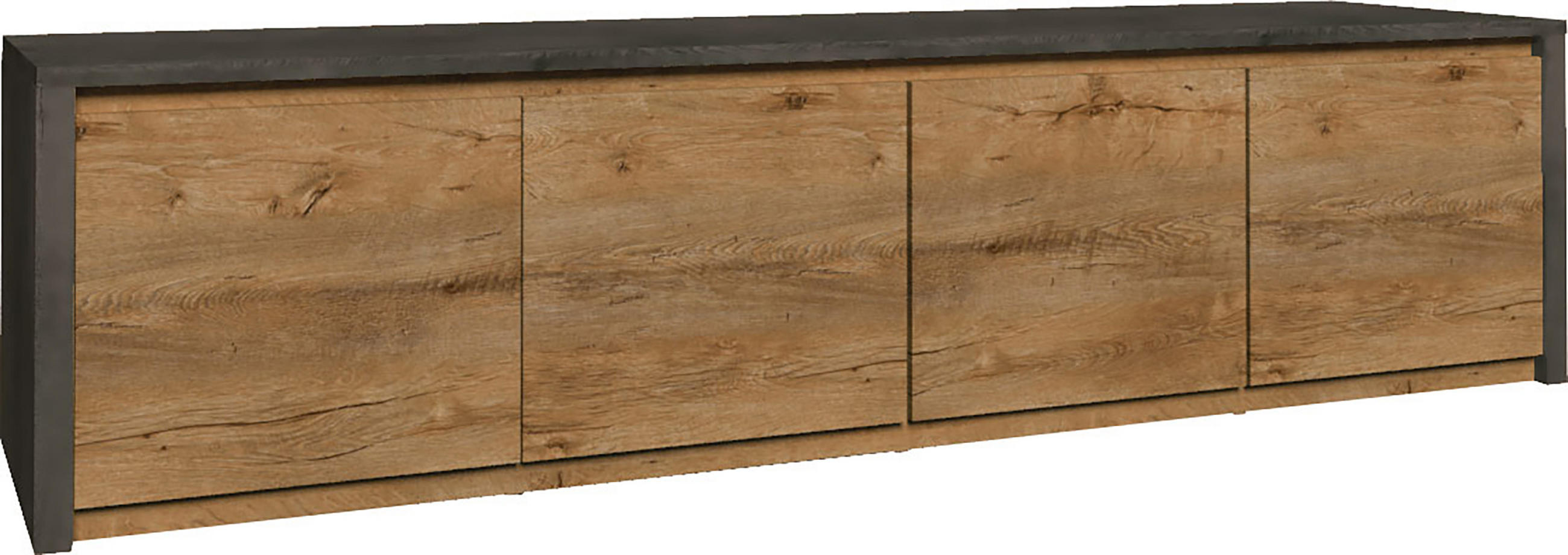 LOWBOARD Montana Eiche Lefkas / grau 170 / 43 / 47cm - Eichefarben/Grau, Holz/Holzwerkstoff (170.3/47.6/43.3cm) - Feldmann-Wohnen