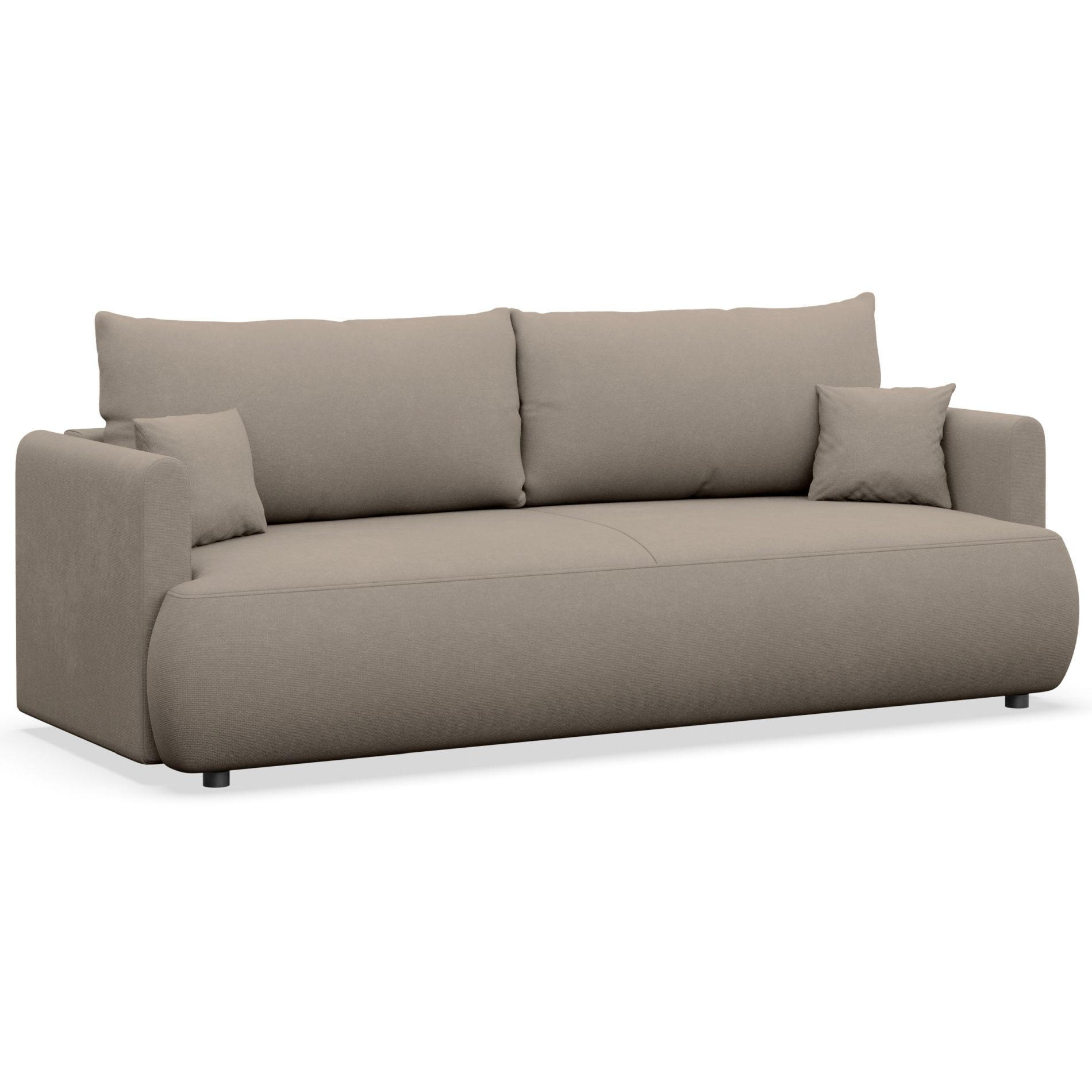 3-SITZER SOFA Ovo Mini Greige Chenille Easy-Clean - Taupe/Schwarz, Kunststoff/Textil (226/90/97cm) - Selsey
