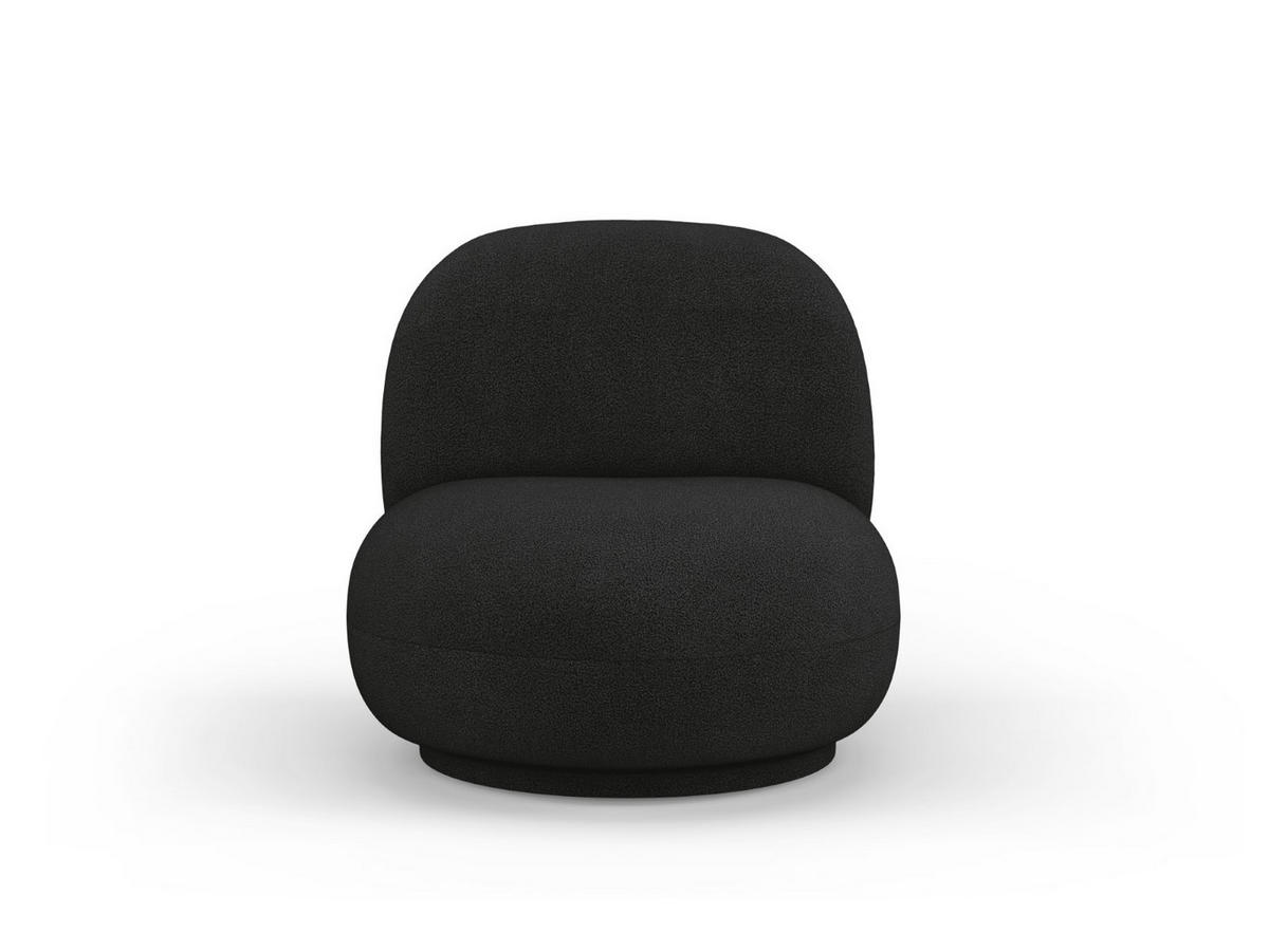 DREHSESSEL Chuck aus Boucle schwarz - Schwarz, Textil (77/80/78cm) - Micadoni