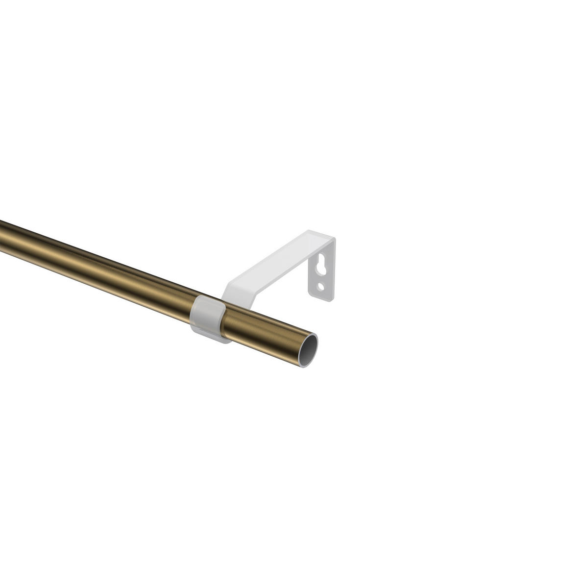 GARDINENSTANGE Olymp Lucan 420 cm (geteilt in 3 x 140 cm), 1-läufig (ohne Ringe), 16 mm Ø Messing Antik - Messingfarben/Bronzefarben, Metall (420cm) - INTERDECO