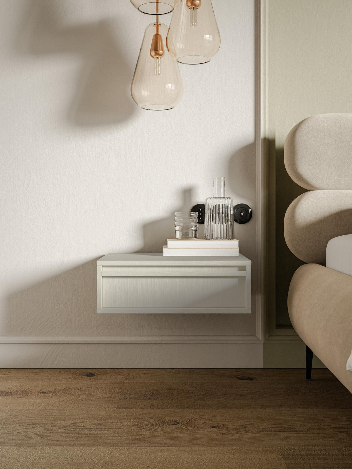 NACHTISCH Evo beige, 50 cm - Beige, Holzwerkstoff (50/17/34cm) - Selsey