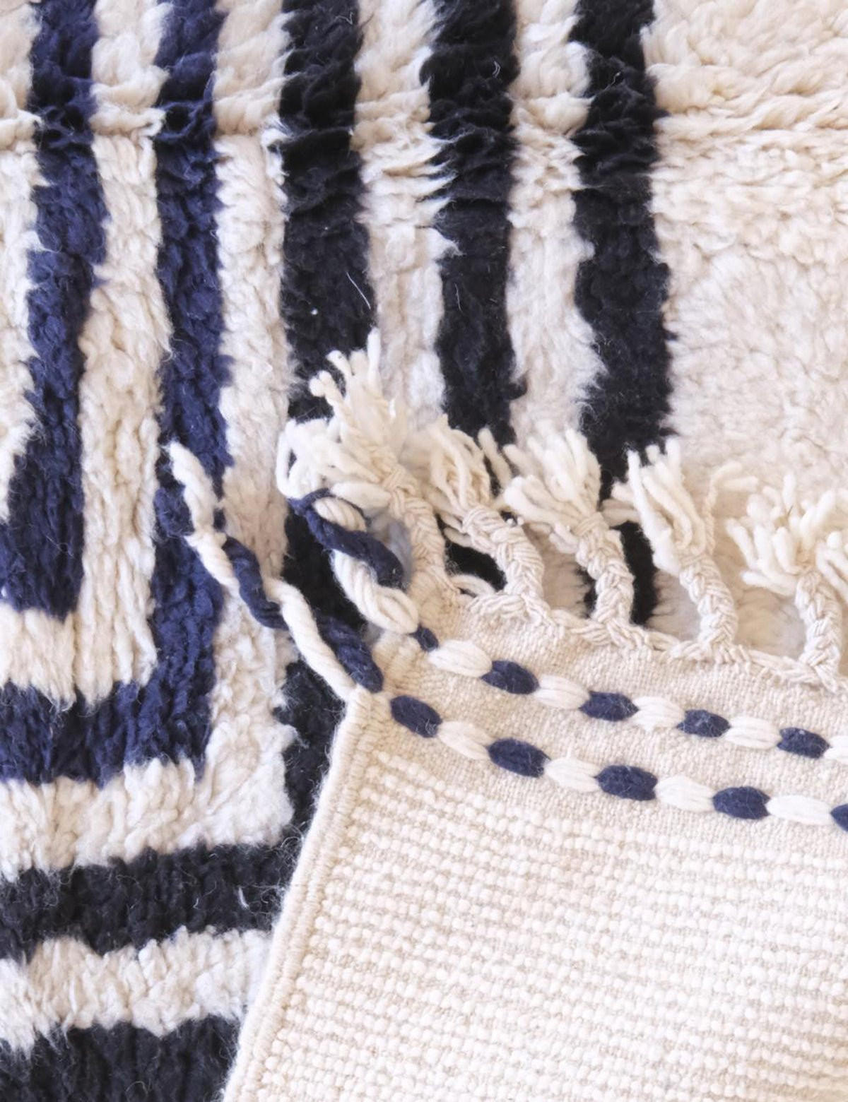 BERBERTEPPICH modern Wolle 175x 268 cm - Schwarz, Naturmaterialien (175/268cm) - AFK Living