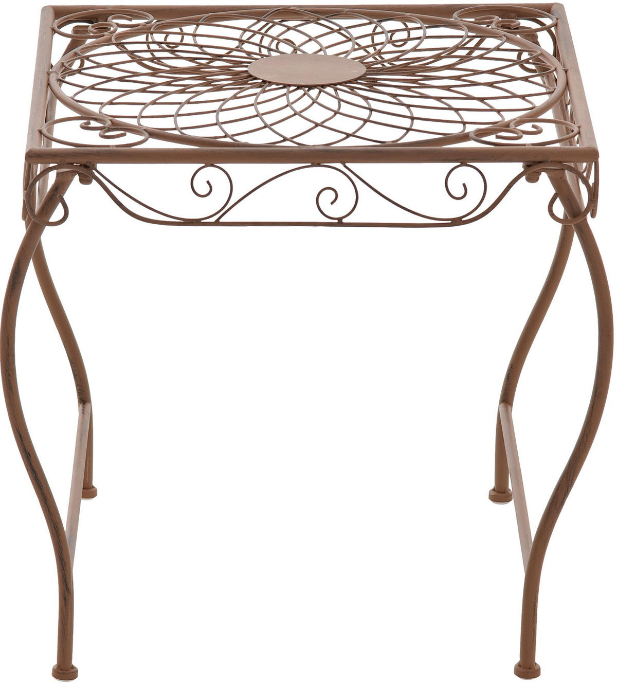 GARTENTISCH eckig 49/45/46 cm Metall Antik Braun - Braun, Metall (45/49/46cm) - CLP