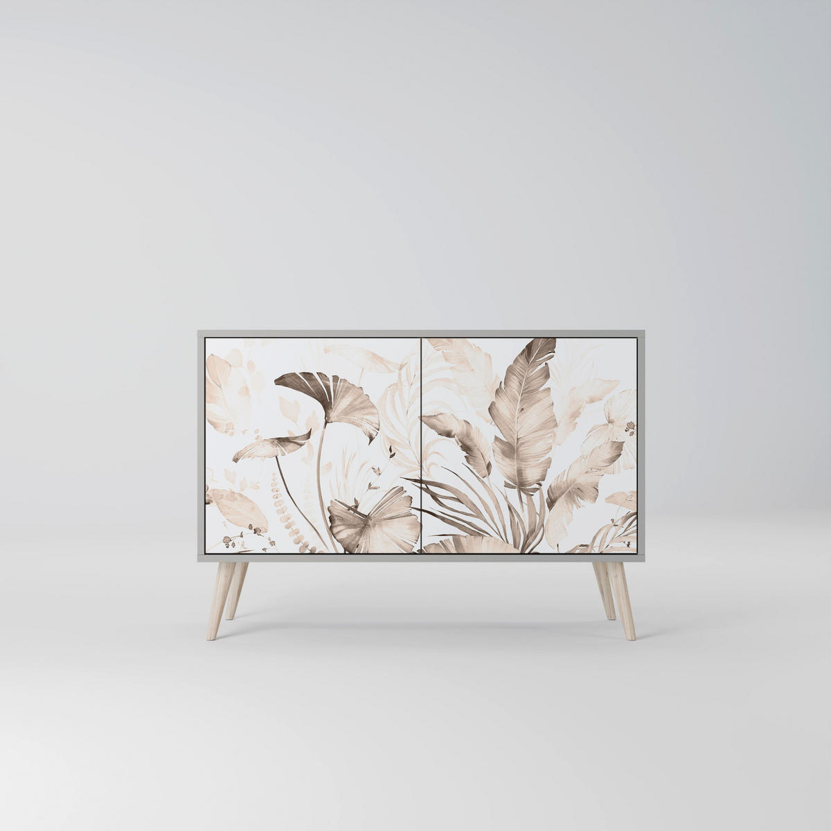 SIDEBOARD WILD TENDERNESS, Eicheneffekt, 111x42x77,5 cm, 2 Türen - Eichefarben/Buchefarben, Holzwerkstoff/Buchenholz (111/77.5/42cm) - SpaceRebels