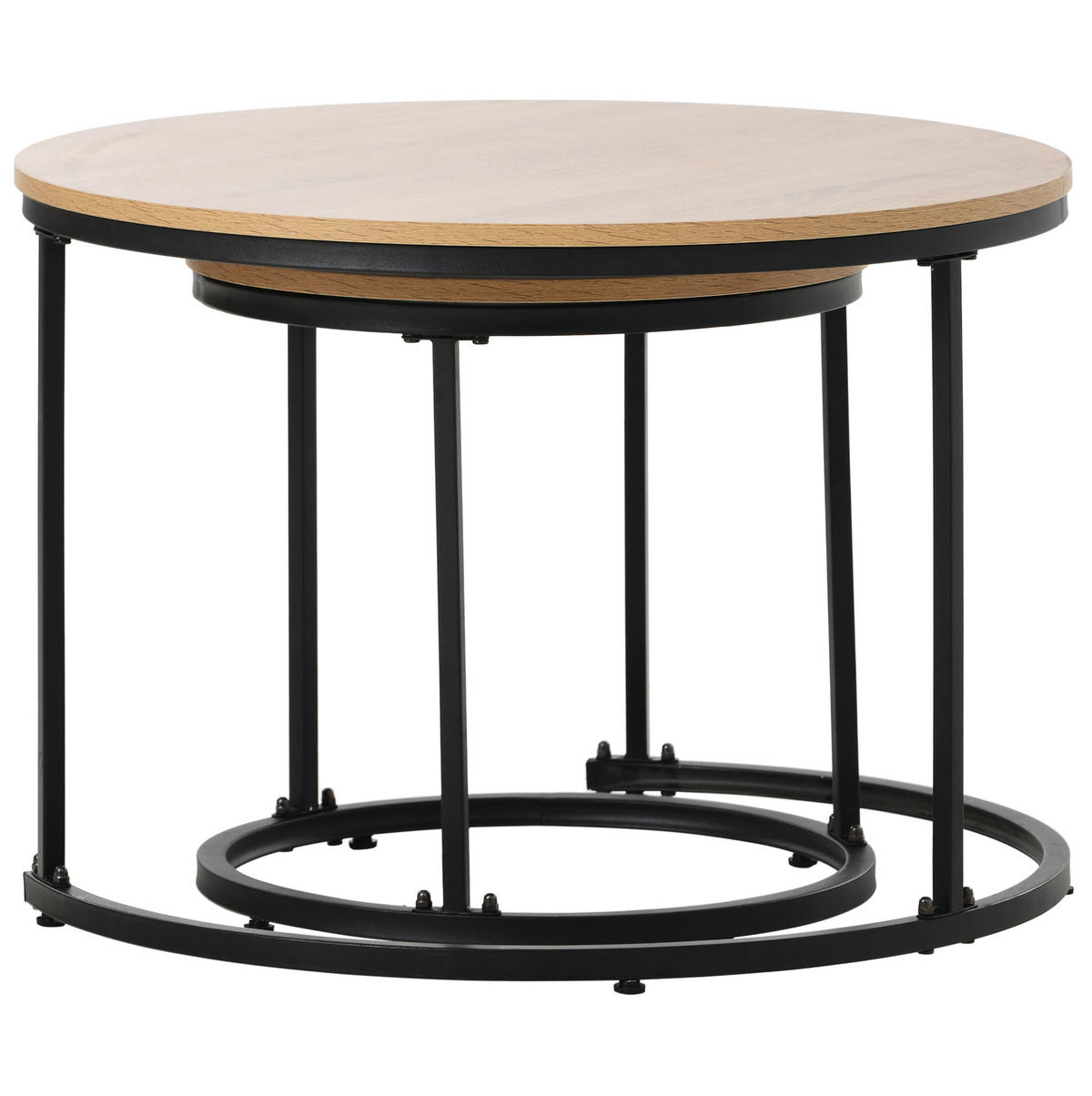 COUCHTISCH-SET aus MDF 50x70,5 cm und 45,5x44 cm Eichefarben, nestbar mit Metallgestell und pflegeleichter Oberfläche - Naturfarben, Holzwerkstoff (70.5/70.5/50cm) - Modfu