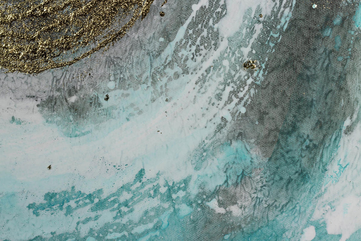 ÖLGEMÄLDE 150/50 cm - Türkis/Weiß, Holz/Textil (1.9/50cm) - KUNSTLOFT