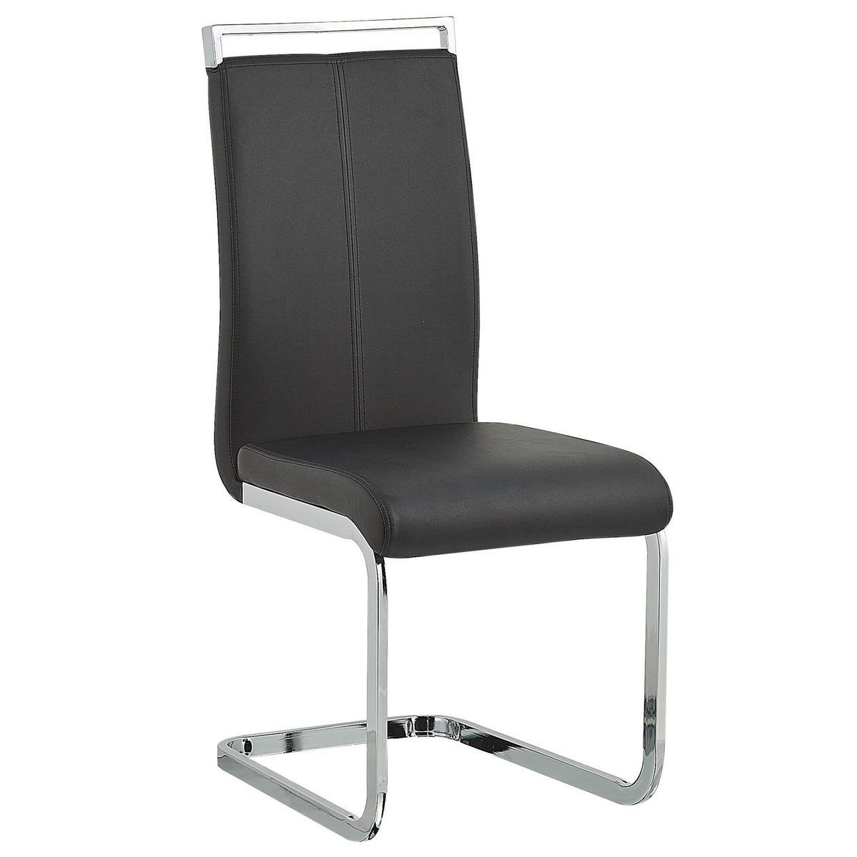 ESSZIMMERSTUHL 2er-Set Kunstleder Schwarz Greedin - Schwarz, Textil/Metall (42/99/50cm) - Beliani